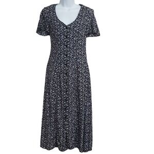 Vintage 90s California Gold Rush S Floral Boho Festival Midi Dress Corset Back
